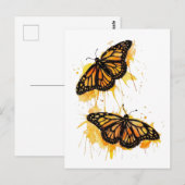 Artistic Watercolor Monarch Butterfly Nature Art Briefkaart (Voorkant / Achterkant)