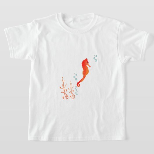 Artistic Watercolor Seahorse T-Shirt | Ocean Lover (Laagn)
