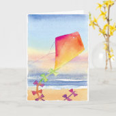 Artistic waterverf kite aanpasbare kaart (Gele Bloem)