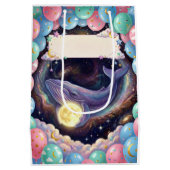 Artistic Whale & Moon Gift Bag for Any Occasion Medium Cadeauzakje (Achterkant)