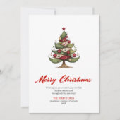 Artistic Whimsical Christmas Tree Greeting Card Feestdagenkaart (Voorkant)