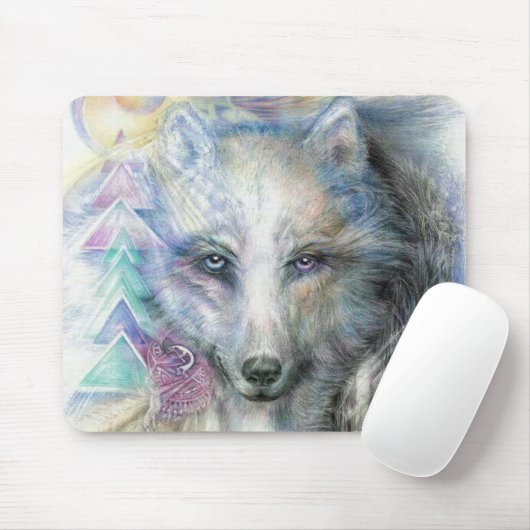 Artistic White Wolf Muismat (Met muis)