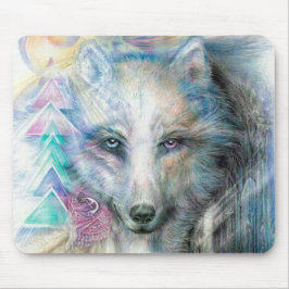Artistic White Wolf Muismat