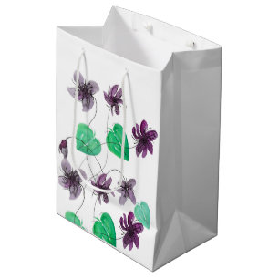 Artistic Wild Violets Bloemen Waterverf Medium Cadeauzakje
