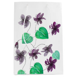 Artistic Wild Violets Bloemen Waterverf Medium Cadeauzakje