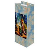 Artistic Wine Gift Bag – City Night Design Wijn Cadeautas (Achterkant Gekanteld)