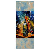 Artistic Wine Gift Bag – City Night Design Wijn Cadeautas (Achterkant)