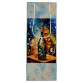 Artistic Wine Gift Bag – City Night Design Wijn Cadeautas (Voorkant)
