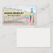 Artistic Wine Glass Bottle Logo | Wijngaard Visitekaartje (Voorkant / Achterkant)