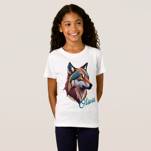  Artistic Wolf T-shirt - Voeg Jouw naam toe! (Voorkant volledig)