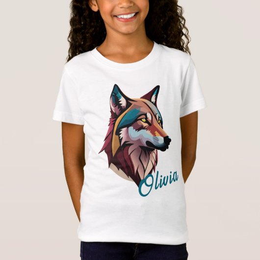 Artistic Wolf T-shirt - Voeg Jouw naam toe! (Voorkant)