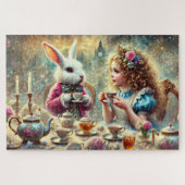 Artistic Wonderland Tea Party Alice & Rabbit Legpuzzel (Horizontaal)