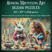 Artistic Wonderland Tea Party Alice & Rabbit Legpuzzel