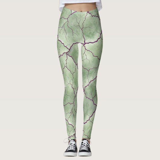 Artistic Zombie Skin Texture Pattern Leggings (Voorkant)