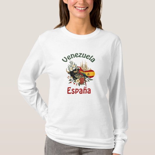  artística Venezuela España – orgullo bicultural T-shirt (Voorkant)