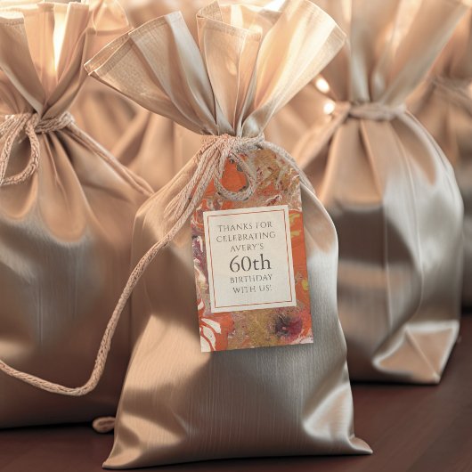 Artistiek Abstract Boho Kleurrijke 60ste Verjaarda Cadeaulabel