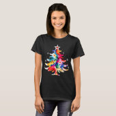 Artistiek Abstract Kerstboom vakantie T-shirt (Voorkant volledig)