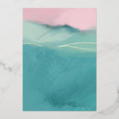 Artistiek Abstract Landschap Bruiloft Tafel Nummer Folie Uitnodiging (Achterkant)