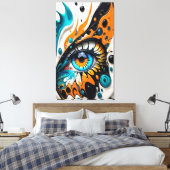 Artistiek Abstract Oog Canvas Afdruk (Insitu (Slaapkamer))