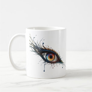 Artistiek Abstract Oog met Kleurrijke Paint Splatt Koffiemok