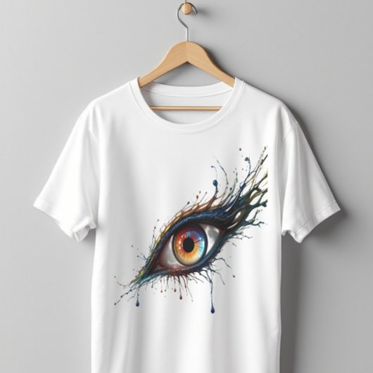 Artistiek Abstract Oog met Kleurrijke Paint Splatt T-shirt
