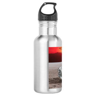 Artistiek Abstract Rood & Zwart Patroon Geïsoleerd Waterfles