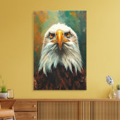 Artistiek adelaarsportret - Levendig olieverfschil Canvas Afdruk (Insitu (Woonkamer))