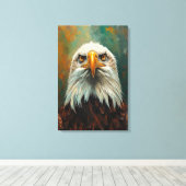 Artistiek adelaarsportret - Levendig olieverfschil Canvas Afdruk (Insitu (Houten vloer))