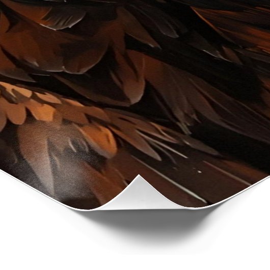 Artistiek adelaarsportret - Levendig olieverfschil Perfect Poster (Hoek)