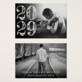 Artistiek Afstuderen | Eenvoudige 2 foto aankondig Visitekaartje (Voorkant /achterkant)