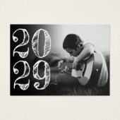 Artistiek Afstuderen | Eenvoudige 2 foto aankondig Visitekaartje (Voorkant)