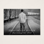 Artistiek Afstuderen | Eenvoudige 2 foto aankondig Visitekaartje (Achterkant)