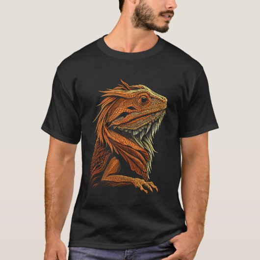 Artistiek  Bearded Dragon Minimalist Beardie T-shirt (Voorkant)