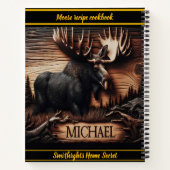 Artistiek beeldhouwen van een majestueuze eland in notitieboek (Achterkant)