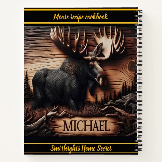 Artistiek beeldhouwen van een majestueuze eland in notitieboek (Achterkant)