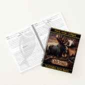 Artistiek beeldhouwen van een majestueuze eland in notitieboek (Binnen)