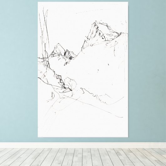 Artistiek berglandschap - Premium Canvas Afdruk (Insitu (Houten vloer))