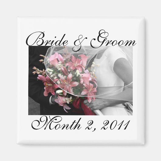 Artistiek Bewaar de datum Bruiloft Magneet (Voorkant)