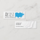 Artistiek blauw geborsteld mini visitekaartje (Voorkant / Achterkant)