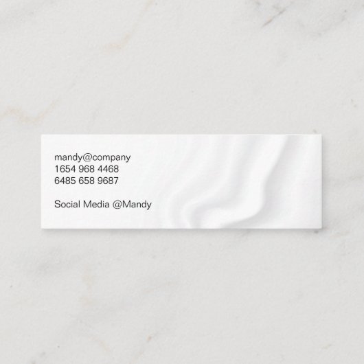 Artistiek blauw geborsteld mini visitekaartje (Achterkant)