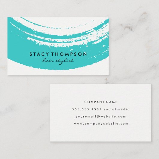 Artistiek blauw geborsteld visitekaartje (Voorkant / Achterkant)