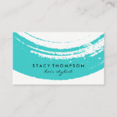 Artistiek blauw geborsteld visitekaartje (Voorkant)