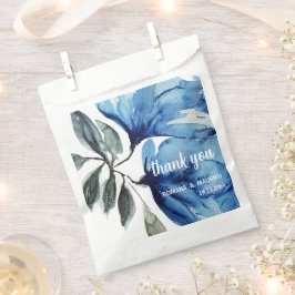 Artistiek Blauw Groen Bloemen Waterverf Handgeschi Bedankzakje