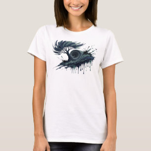 Artistiek blauw TREE OF LIFE T-shirt ontwerp