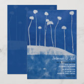 Artistiek Blauw Unieke bruiloft Uitnodiging (Voorkant / Achterkant)