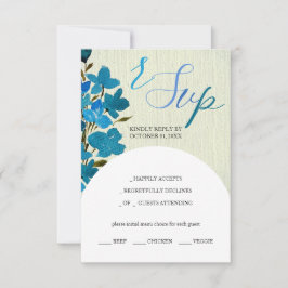 Artistiek Blauw Waterverf Wildbloemen RSVP Kaartje
