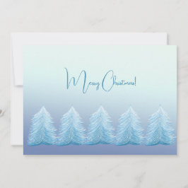 Artistiek Blauw Zilver Noords Kerstfeest Feestdagenkaart