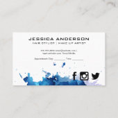 Artistiek | Blauwe Waterverf | Scharen Afsprakenkaartje (Achterkant)