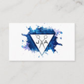 Artistiek | Blauwe Waterverf | Scharen Afsprakenkaartje (Voorkant)