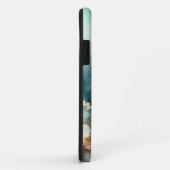 Artistiek Blauwgroen Blauw Waterverf Bloemenkonijn Case-Mate iPhone Case (Achterkant/rechts)